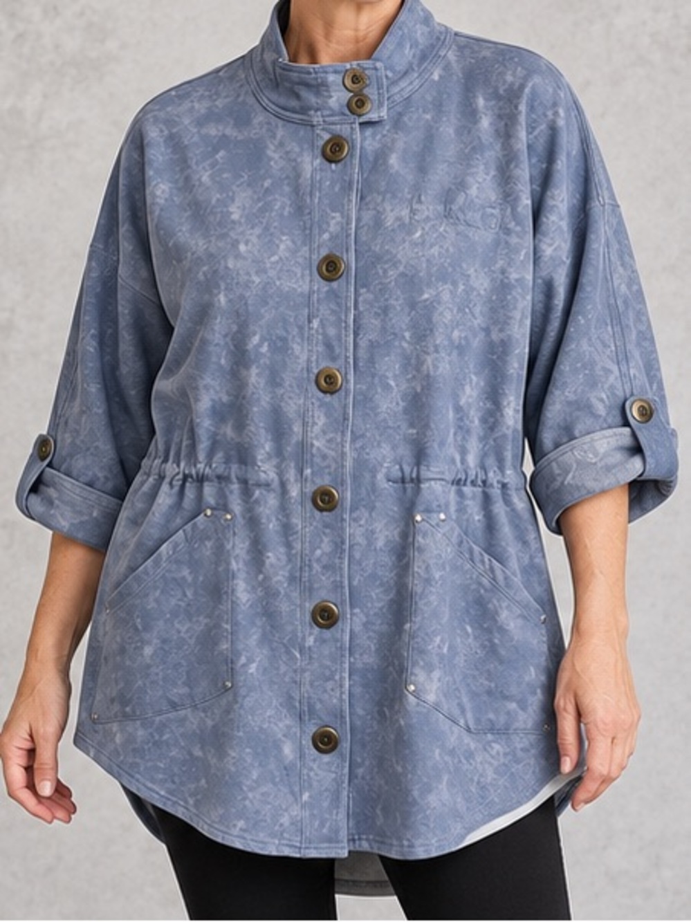 Neon Buddha XL Blue Mineral Wash Cotton Jacket